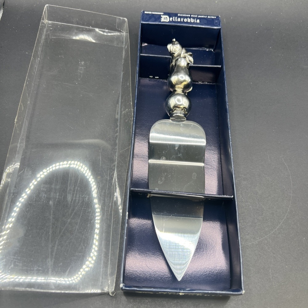 Boston Warehouse Dellarobbia Cake Pastry Server Pears Handle Stainless Steel